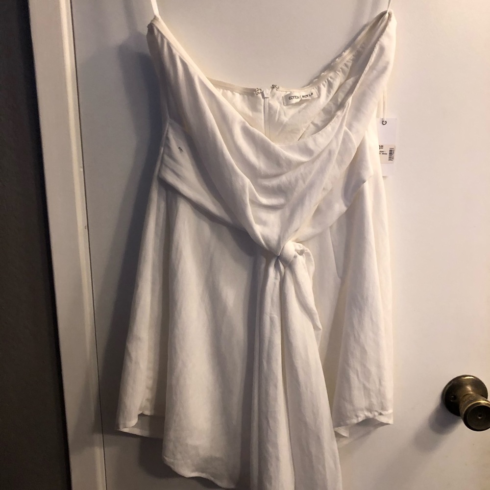 Stitch & Feather white romper with tie